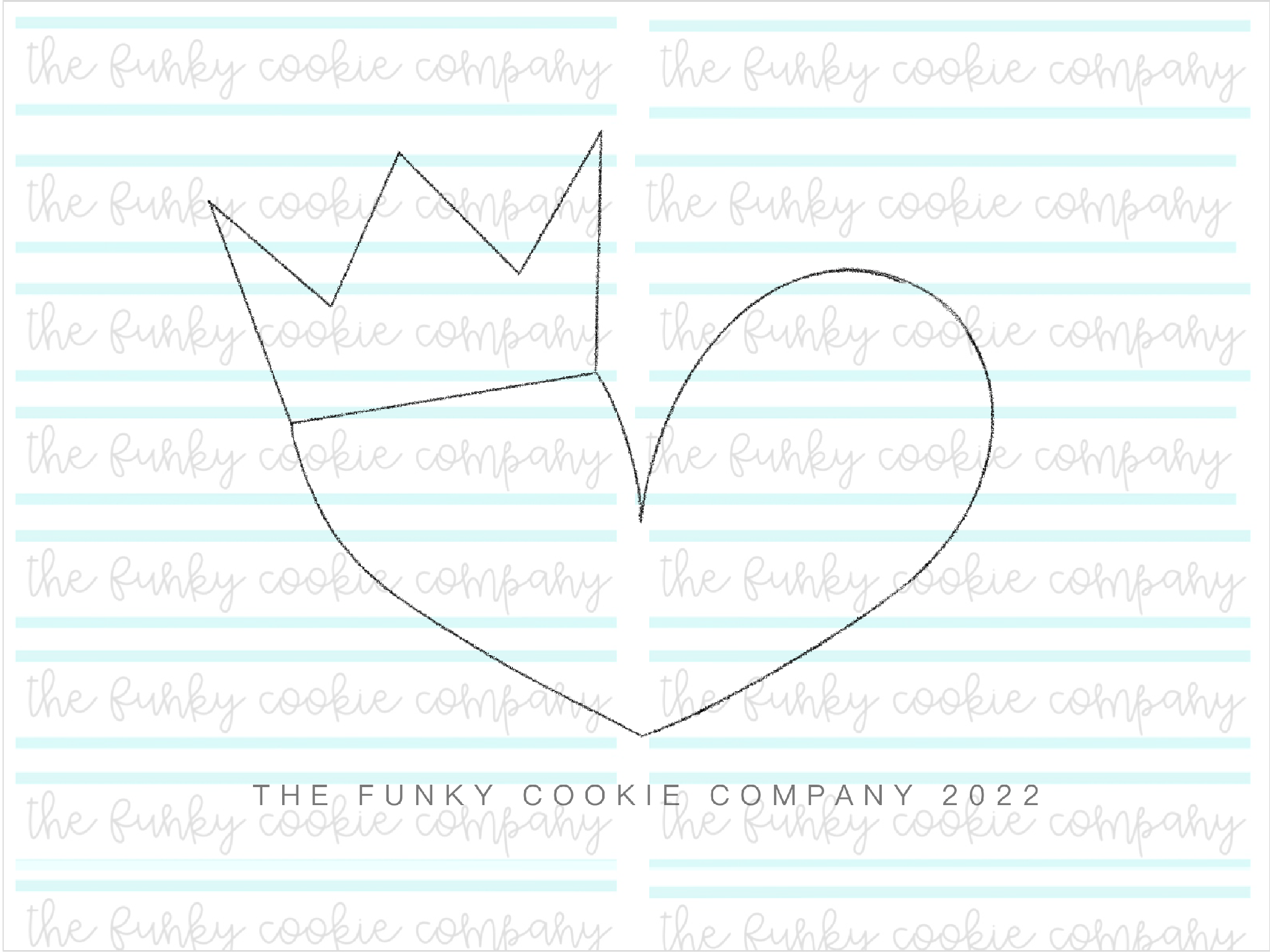 Wide Heart with Crown