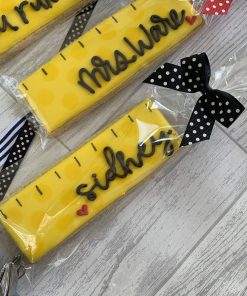 Individual Ruler Cookie - In a cello bag, heat sealed with bow - Can be personalised - Image 3