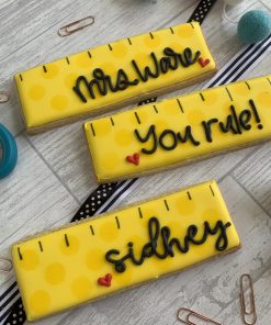 Individual Ruler Cookie - In a cello bag, heat sealed with bow - Can be personalised