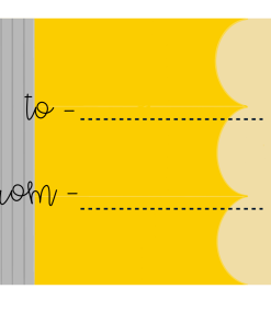 Pencil Gift Tag, Yellow x 8