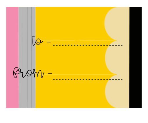 Pencil Gift Tag, Yellow x 8