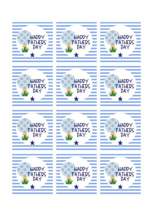Happy Fathers Day Golf Star Design 2 x 12 (square) - Image 2