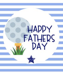 Happy Fathers Day Golf Star Design 2 x 12 (square)