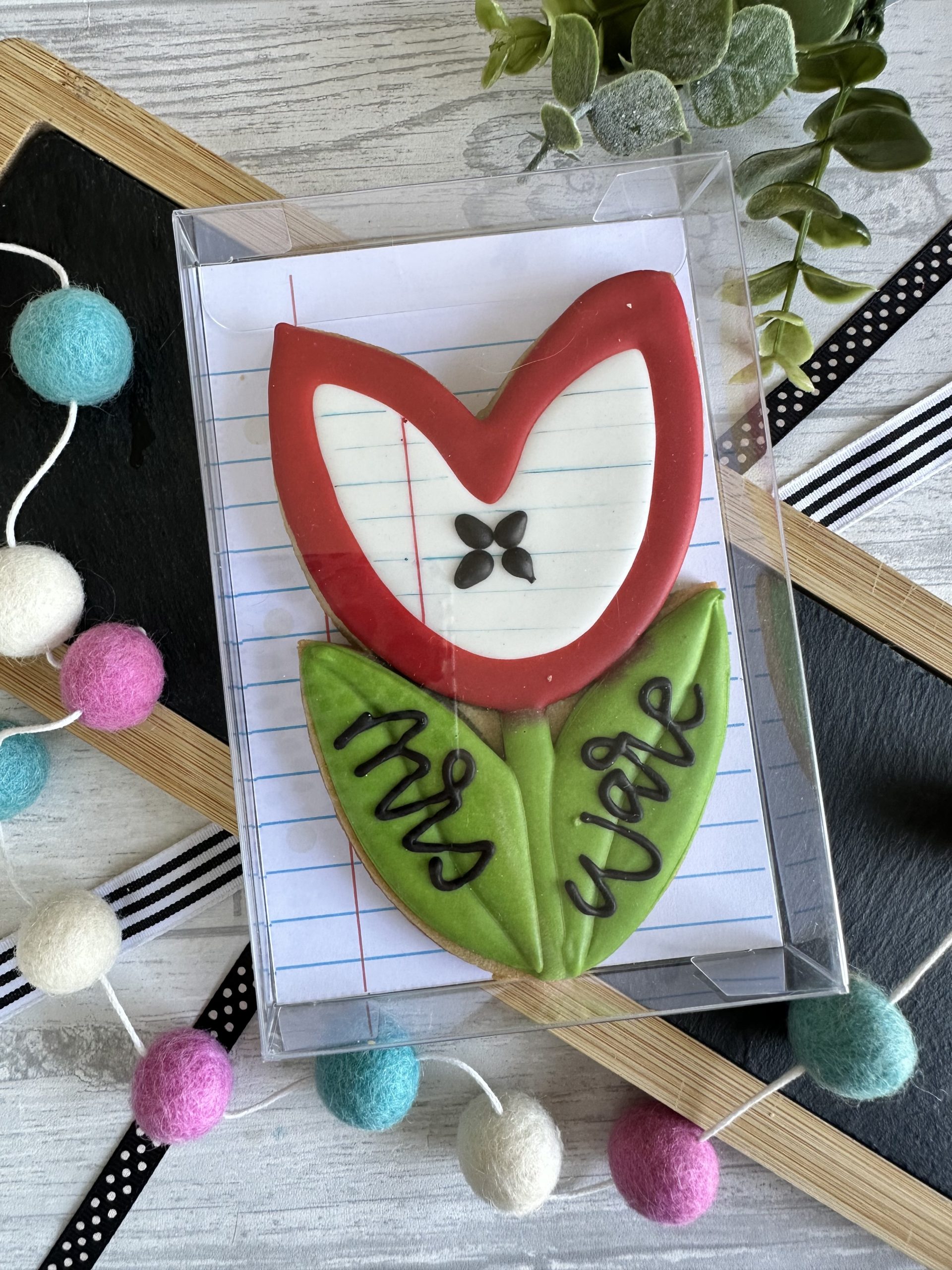 Giant Tulip Cookie - Thanks for helping me Grow - Personalisation available