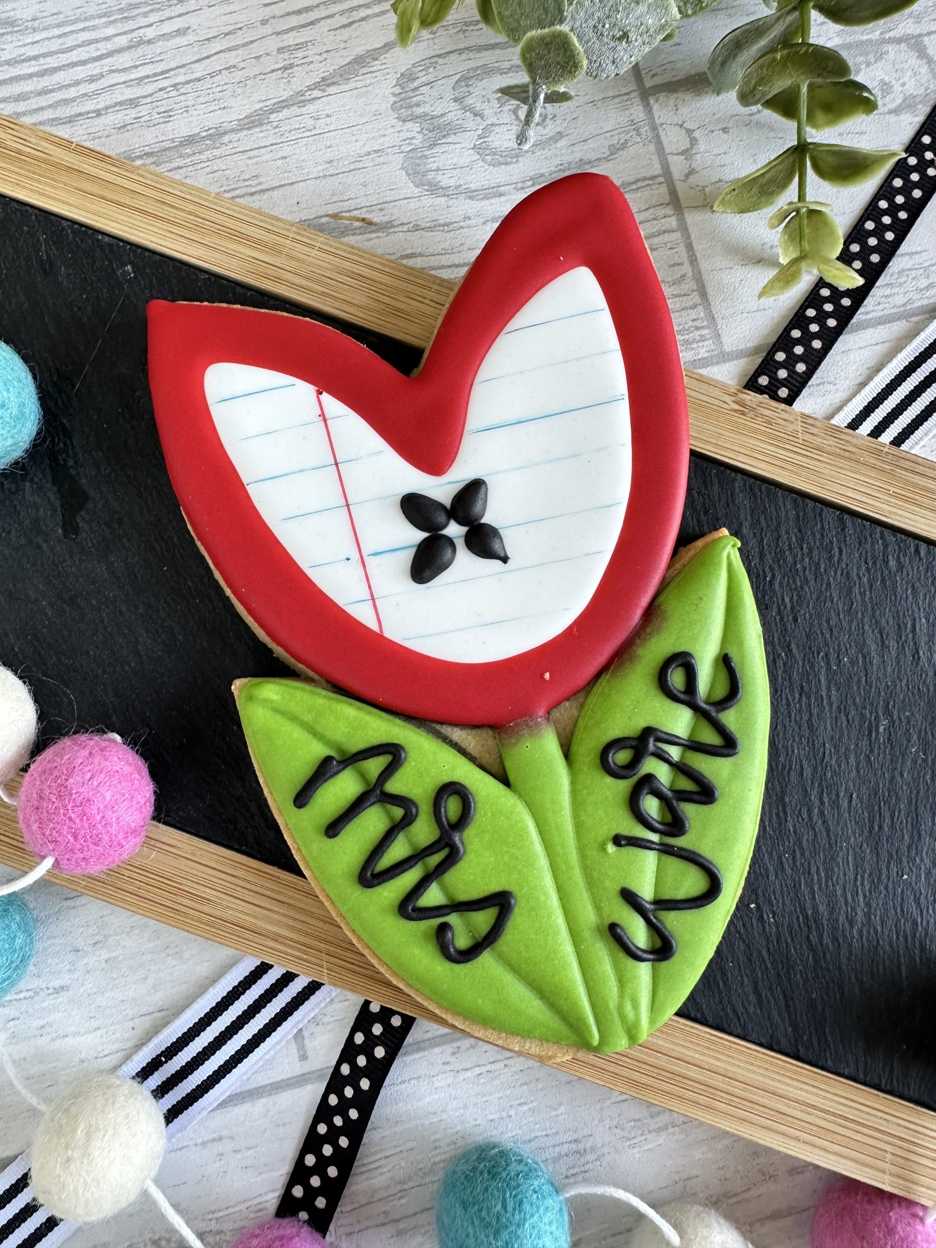 Giant Tulip Cookie - Thanks for helping me Grow - Personalisation available - Image 3