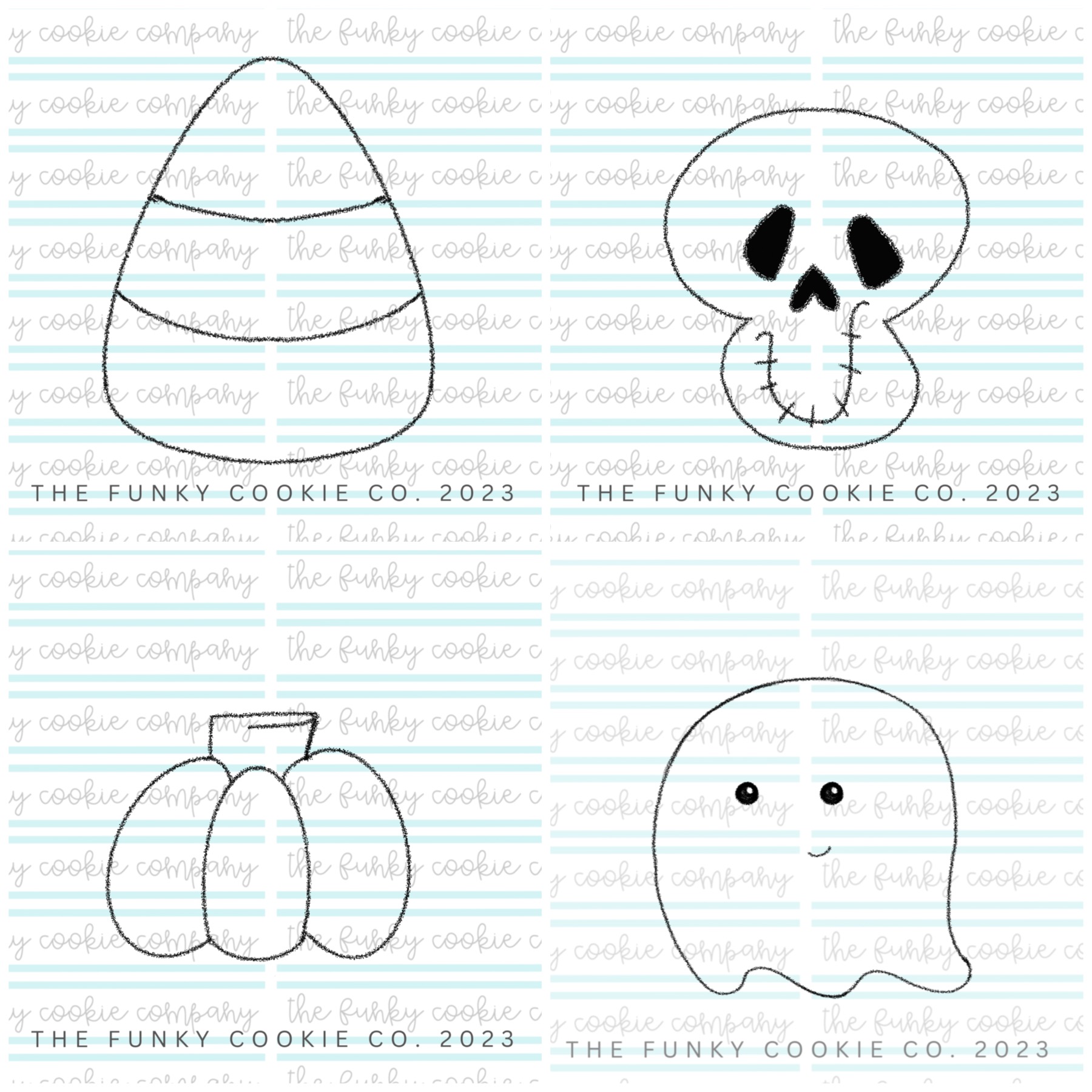 Full Set of 4 Chubby Halloween Cutters - One Size/Set size