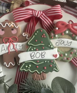 Personalised Christmas Cookie - Bagged with seasonal bow