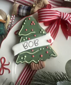 Personalised Christmas Cookie - Bagged with seasonal bow - Image 3