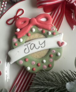 Personalised Christmas Cookie - Bagged with seasonal bow - Image 4